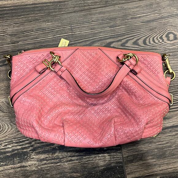 Coach Pink Leather Shoulder Bag - Picture 2 of 11
